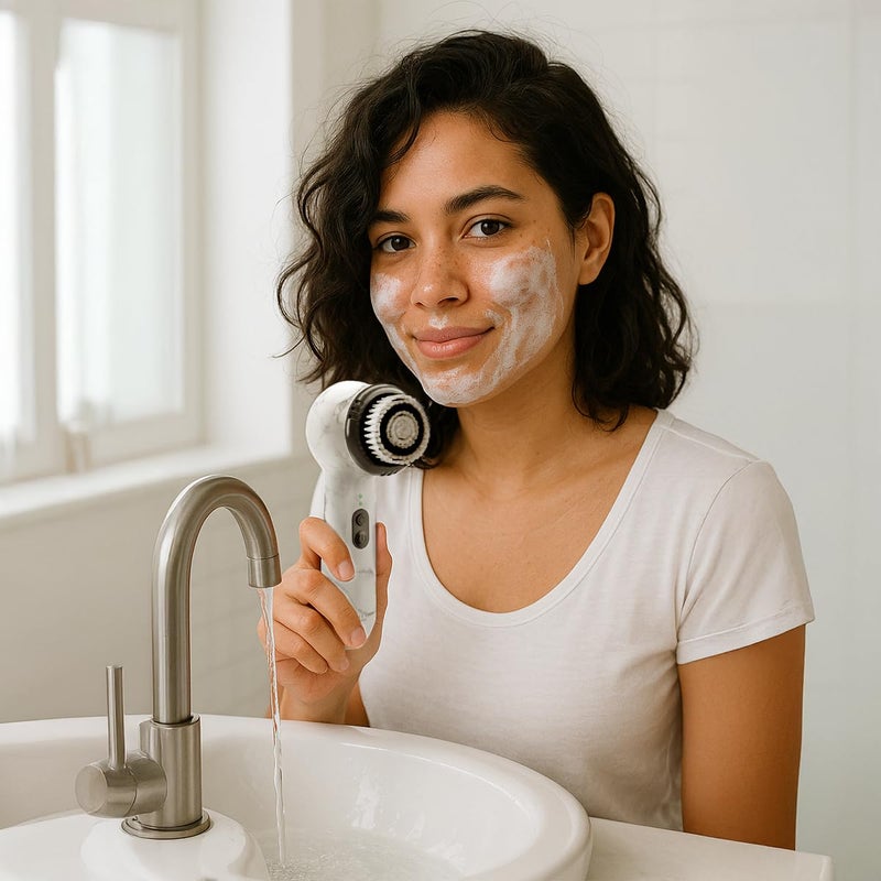 Michael Todd Beauty Soniclear Allure 2024 Best of Beauty Winner Facial Cleansing + Exfoliation Brush System with Antimicrobial Protected Bristles, 4 speeds, Serum Infusion Head + Travel Case - Image 4